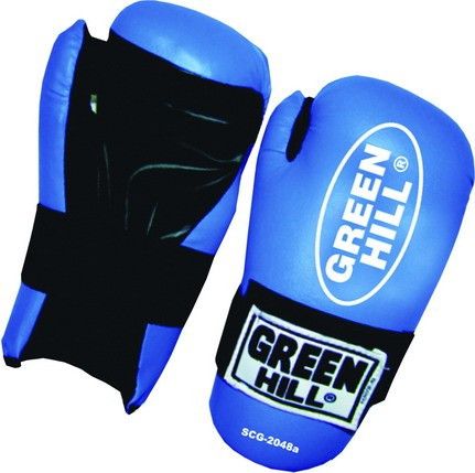 Перчатки Кикбоксинг "SEMI CONTACT" GREEN HILL синие S